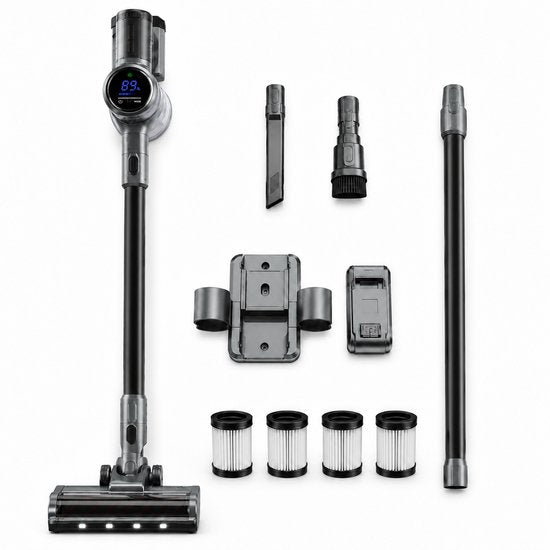 Luxari Steelstofzuiger Draadloos - S1000 PRO - 45 min gebruikstijd - Afneembare Accu - 4 Filters 4 Opzetstukken - 3 Zuigstanden - Stofzuiger Draadloos - Draadloze Stofzuiger - Steelstofzuiger Draadloos - Vacuum cleaner - Accu Stofzuiger