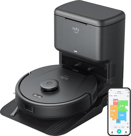 Eufy eufy Clean L60 Robotstofzuiger met Zelflegende Station - Robot Vacuum Cleaner - 5000Pa Zuigkracht - IPath Laser Navigatie(Black)