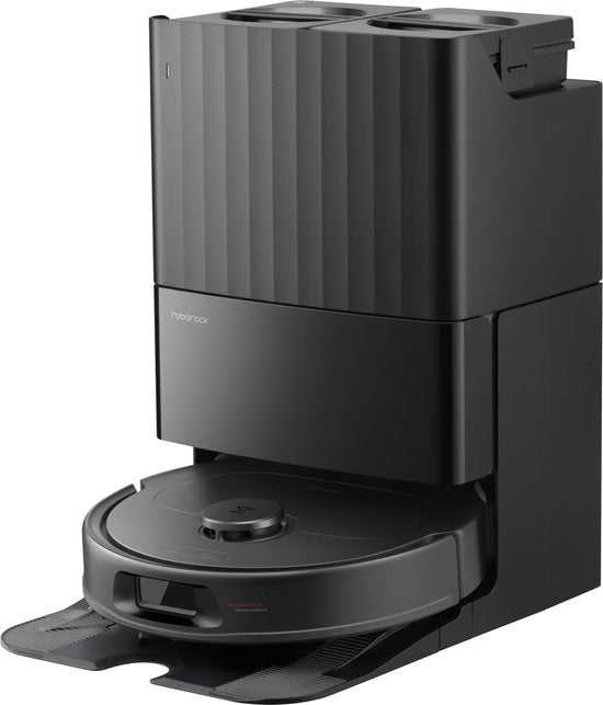 Roborock QV 35A robotstofzuiger - 8000Pa - met dweilfunctie - anti-verstrengeling - Dual Liftable Spinning Mops - Reactive Tech Obstacle Avoidance - Zelfreinigend - 2,7 L stofzak - 4 L watertank - Qrevo Plus/Qrevo upgrade(Zwart)