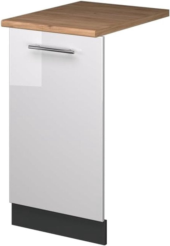 Merkloos / Sans marque Vaatwasserfrontpaneel - Keukenfront Paneel - Keuken Completeren - Hoogglans Afwerking - 45 cm breed - Wit