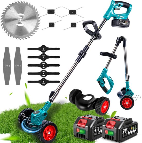 NewBeny Kettingzaag + Telescopische Steel - 6 Inch Kettingzaag - Telescoopsteel Accu-Hoogsnoeier - 1 m tot 2 m - met 2 Accu's - voor Baum- und Heckenschneiden