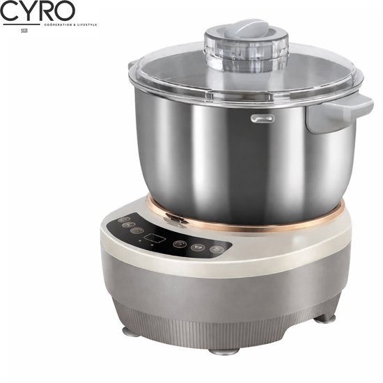 Merkloos / Sans marque CYRO - Deegmachine - Kneedmachine - Elektrische Deegmixer - Keukenmachine - Keukenrobot - 25°C tot 38°C - 7 Liter - Roestvrijstaal