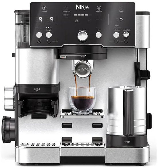 Ninja Luxe Café Essential 2-in-1 Espressomachine en Filterkoffiezetapparaat met Melkopschuimer - ES501EU(Zwart)