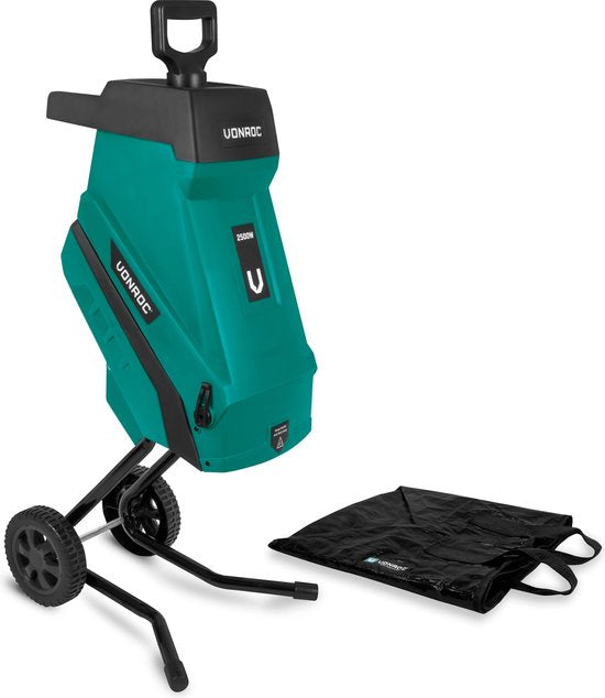 VONROC Hakselaar/Shredder 2500W – Voor takken tot Ø45mm – Incl. 45L opvangzak duwstok(45 mm)