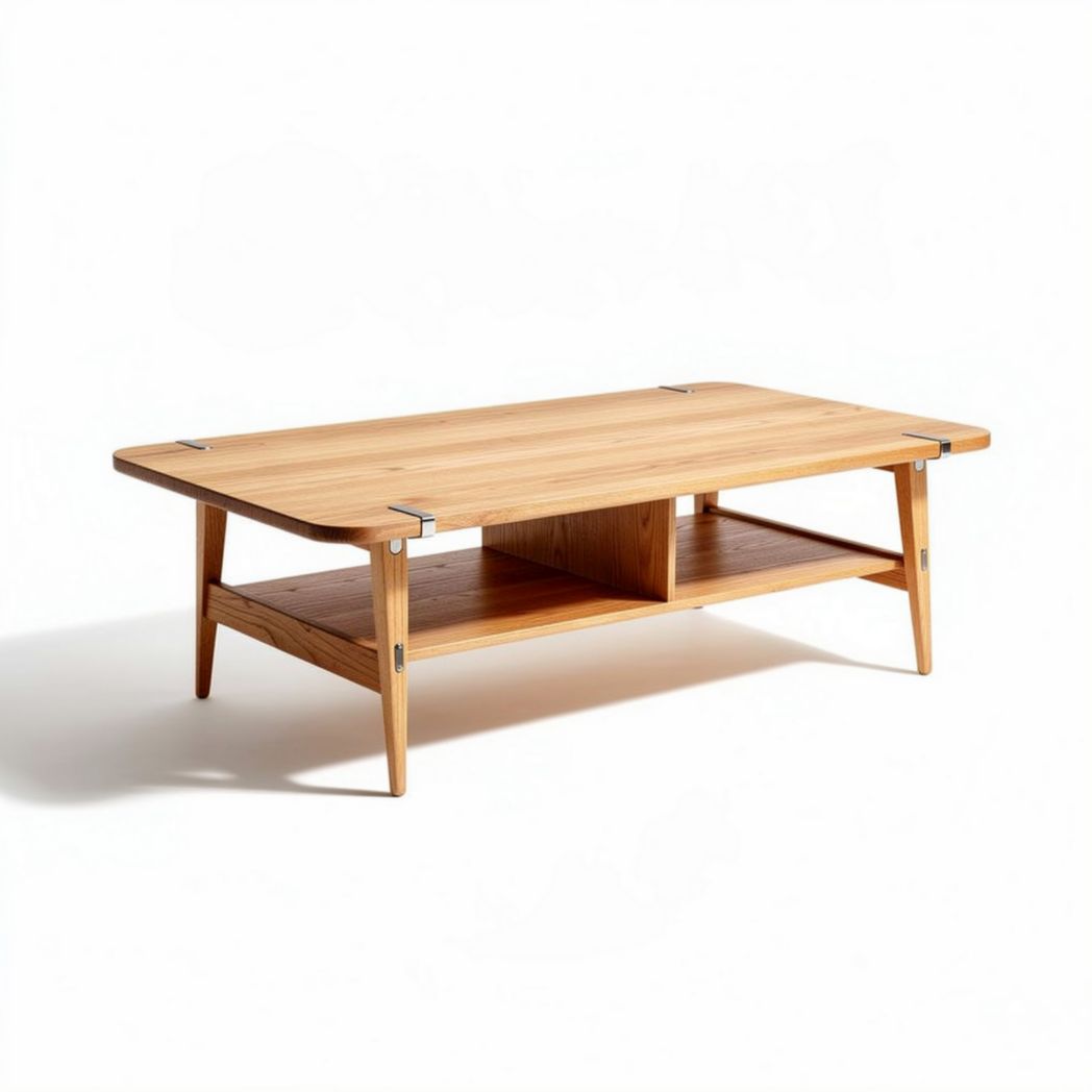 Salontafel van duurzaam bamboehout met onderblad 120 x 60 x 40cm