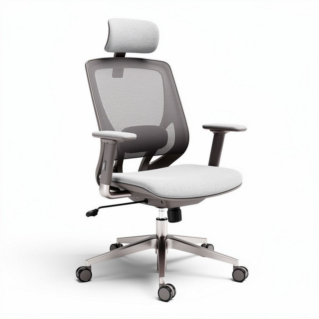 Ergonomische bureaustoel met mesh rugleuning lichtgrijs 60 x 60 x 100cm