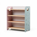 Houten boekenrek voor kinderkamer met drie planken en pastelkleuren 80 x 40 x 90cm