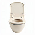 Witte keramische toiletpot met langwerpige zitting 68 x 37 x 43cm