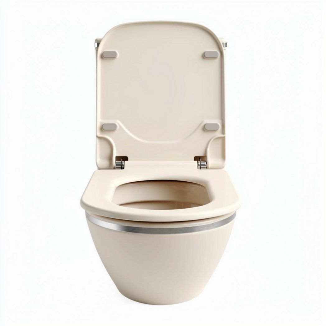 Witte keramische toiletpot met langwerpige zitting 68 x 37 x 43cm