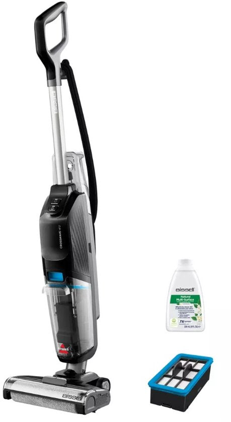 BISSELL CrossWave HF2 Select - Steelstofzuiger met Dweilfunctie - Vloerreiniger met Snoer - Lichtgewicht Vacuum Cleaner - Reinigingsmachine voor Harde Vloeren - 2 in 1 Stofzuiger  Dweil - Extra Krachtige Motor 46aW - 3847N