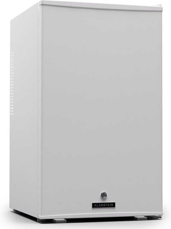 Klarstein Mini-Koelkast koelkast, mini koelkast met glazen deur, 68L voor drankjes, snacks  cosmetica, koelkast klein  geruisloos, regelbare schappen, kleine skincare koelkast huidverzorgingsproducten medicijnen - Minibar - 2L 35 dB 65W(Wit)