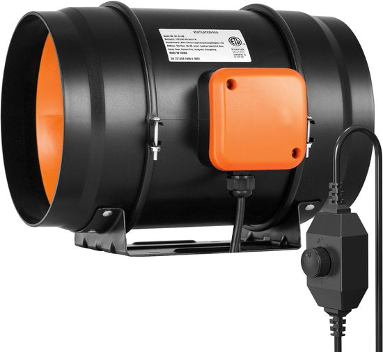 Merkloos / Sans marque Inline Kanaalventilator, 203,2 mm, 506,2 CFM, Variabele Snelheid, Stil voor Koeling