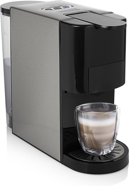 Princess 249451 Multi Capsule Koffiemachine - 5 in 1 - Geschikt voor Nespresso - Dolce Gusto Capsules - Zwart / Zilver(zwart， zilver)