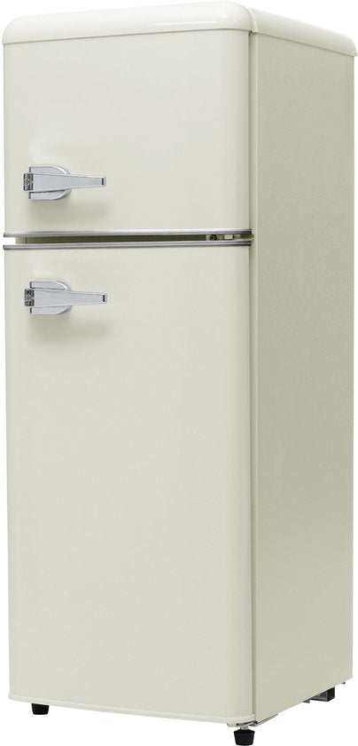 Merkloos / Sans marque Retro Koelkast - Koel-Vriescombinatie - Twee Deuren - Verstelbare Temperatuur - 92 Liter Inhoud - Voor Woonkamer en Kantoor - 105,5x41x45,5 cm